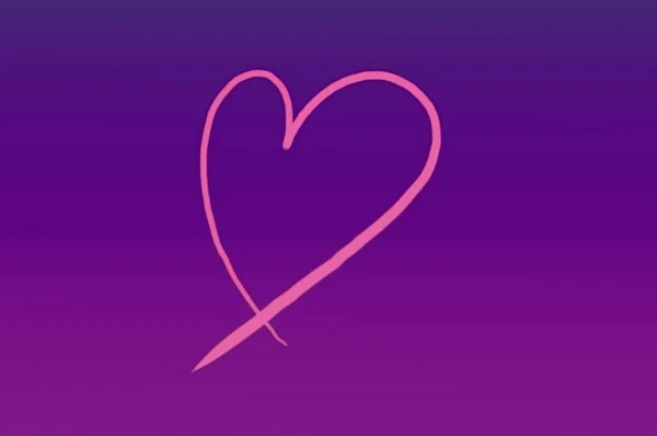 Corazón Púrpura Violeta — Foto de Stock