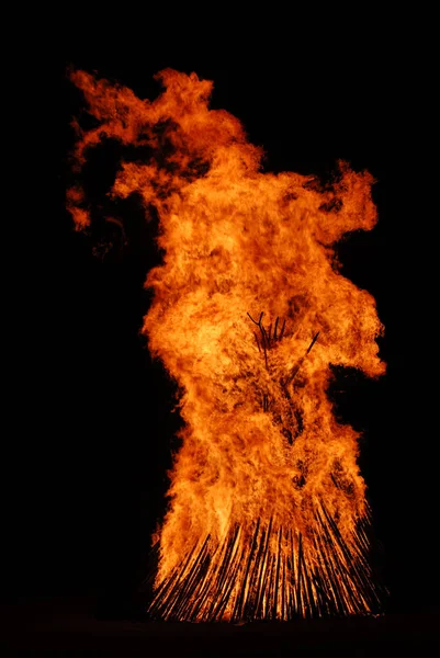Red Flames Bonfire Fire Burn — Stock Photo, Image