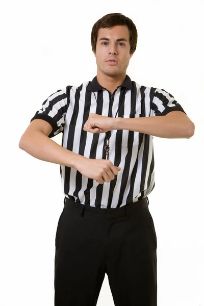 Young Man Black Shirt Tie Isolated White — Stock Photo, Image