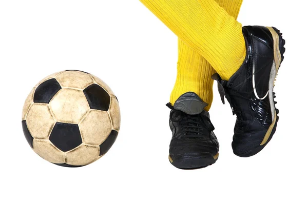 足球运动员和球 — 图库照片
