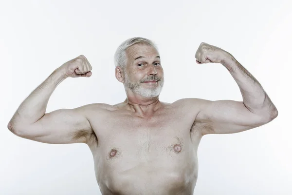 Porträtt Stilig Muskulös Man Poserar Studio — Stockfoto
