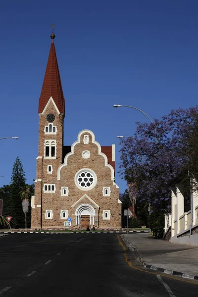 Christuskirche Στο Windhoek Ένα Από Ορόσημα Της Πόλης — Φωτογραφία Αρχείου