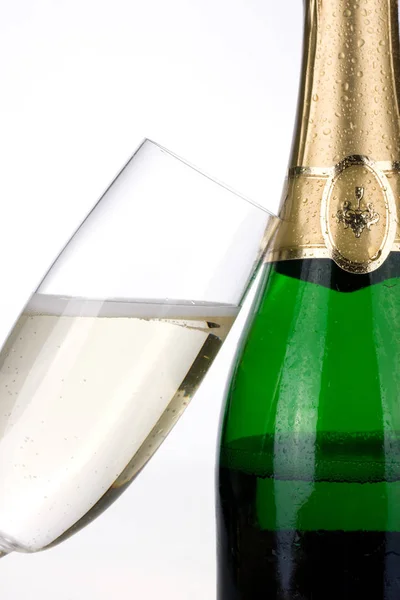 Primo Piano Della Bottiglia Champagne — Foto Stock