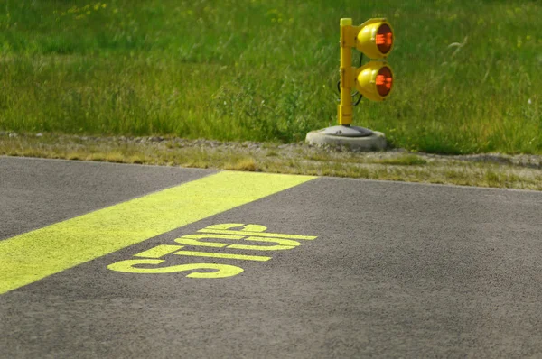 Parkeerplaats Aan Weg — Stockfoto