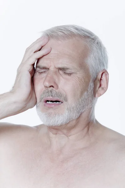 Expressive Senior Old Man Happy Face — Stock Photo, Image