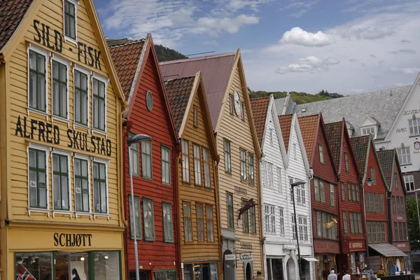 Ξύλινα Σπίτια Από Bryggen — Φωτογραφία Αρχείου