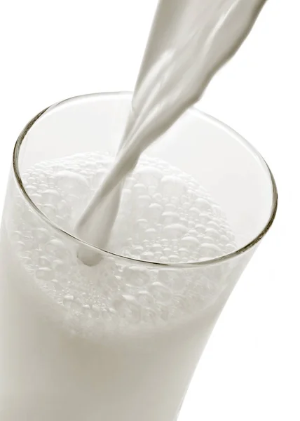 Ποτήρι Λευκό Γάλα Διάφανο Δοχείο — Φωτογραφία Αρχείου