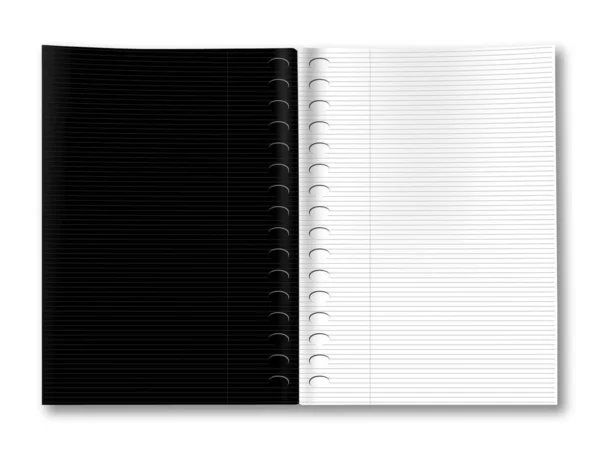 Notebook Branco Isolado Fundo Branco — Fotografia de Stock