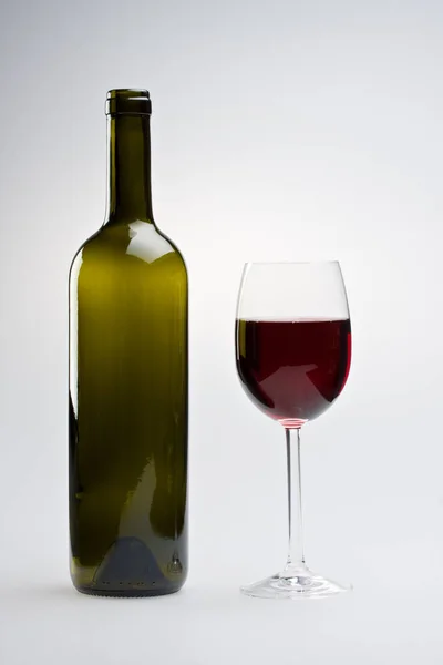 Bottiglia Vino Bicchiere Vino — Foto Stock