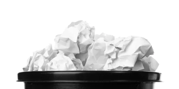 Çöpe Atılmış Kağıt Beyaza Izole Edilmiş — Stok fotoğraf