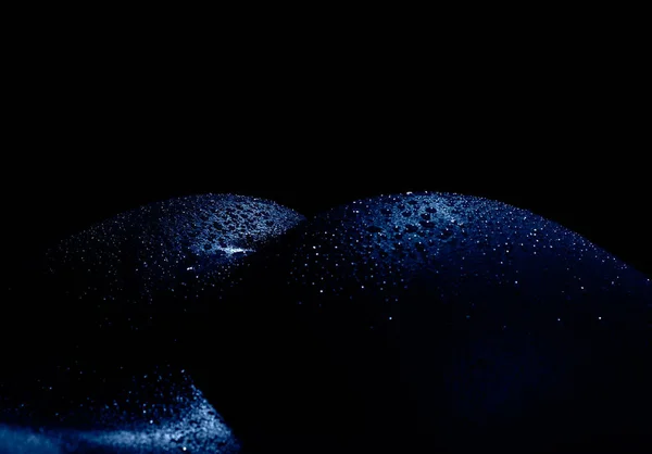 Синий Черный Абстрактный Фон Падающим Снегом — стоковое фото