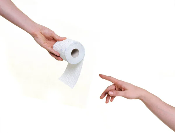 Helping Hand Toilet Paper — Stock Photo, Image