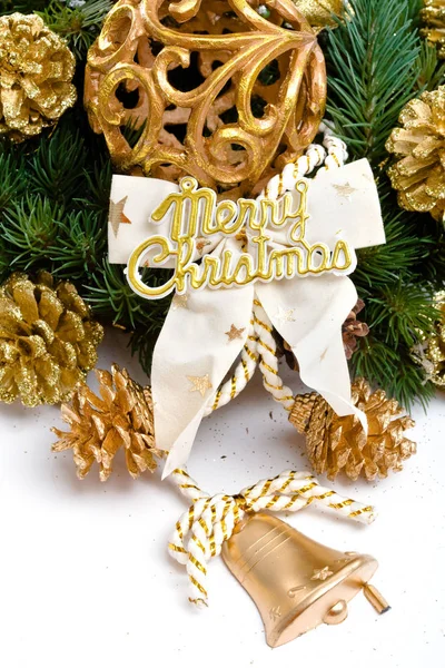 Karácsonyi Dekorációk Háttérben Közelről — Stock Fotó
