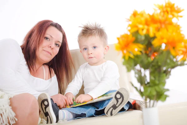 Mother reading for baby