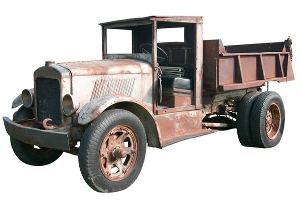 Geïsoleerd Beeld Van Een Antieke Dump Truck — Stockfoto