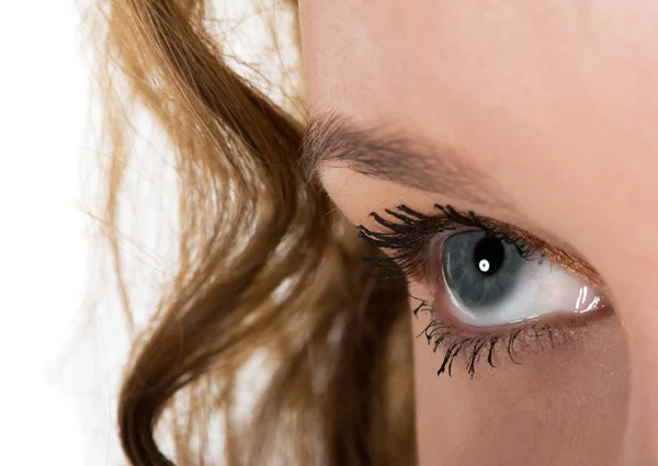 Close Van Het Oog Van Een Vrouw Met Een Mooie — Stockfoto