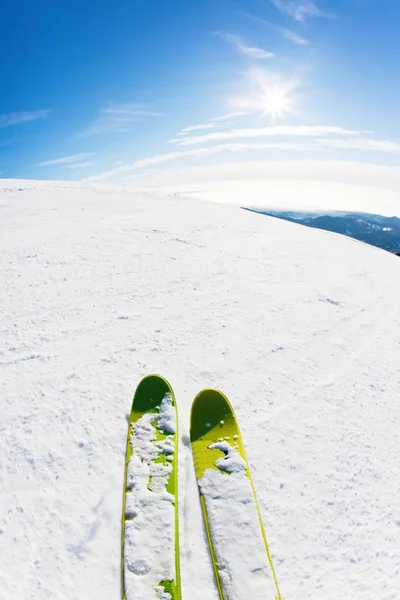 Ski Sur Une Piste Ski — Photo