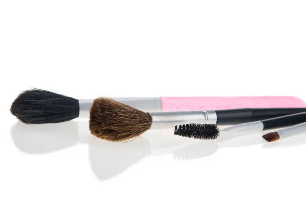 Cepillo Maquillaje Sobre Fondo Blanco —  Fotos de Stock