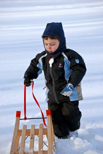 Boy Snow — Stock Photo, Image