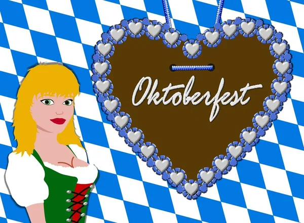 Oktoberfest Fondo Gingerbread Corazón —  Fotos de Stock