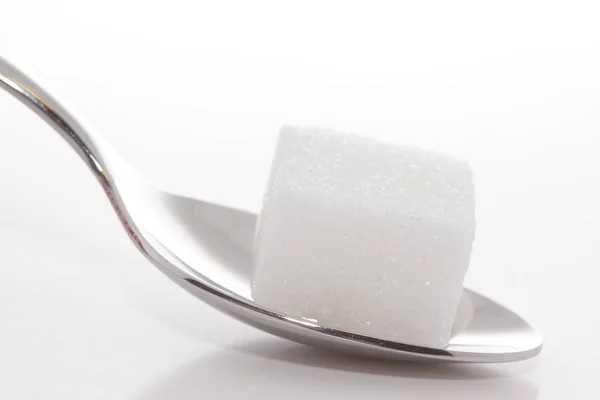 Cube Sugar Teaspoon — Stock Photo, Image