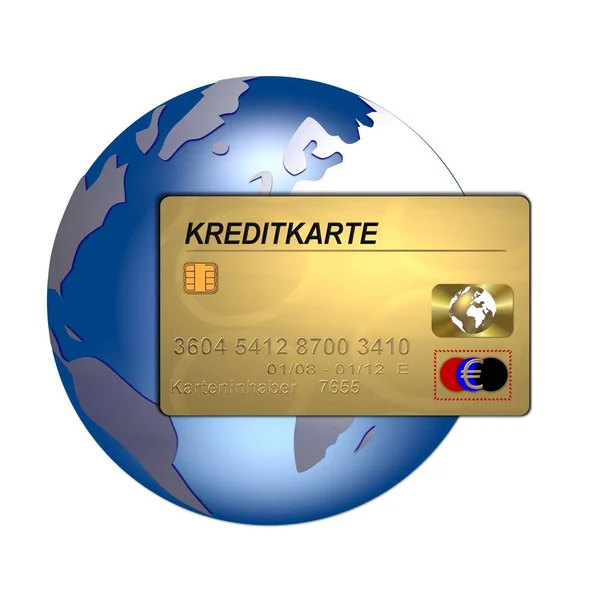 Gouden Kredietkaart Wereldwijd — Stockfoto