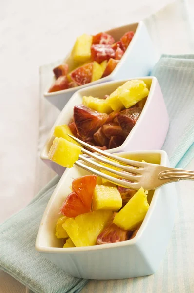 Tres Tazones Ensalada Frutas — Foto de Stock