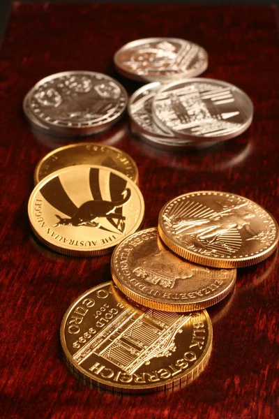 Gold Silver Coins — Stock Photo, Image