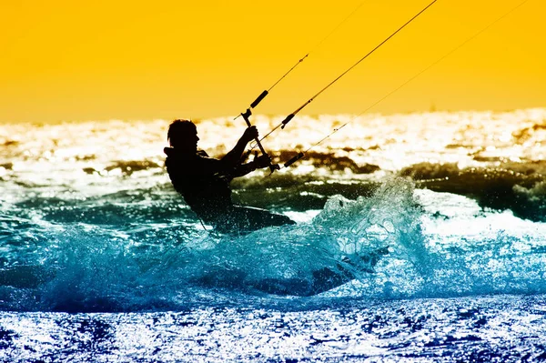 Kitesurfen Sommersport Auf See — Stockfoto