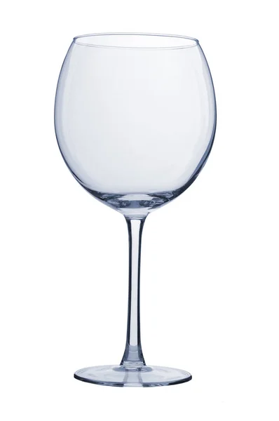 Leeg Wijnglas Geïsoleerd Witte Achtergrond — Stockfoto