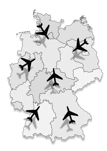 Карта Германии Самолетами — стоковое фото