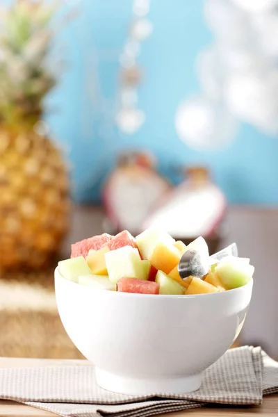 Verse Fruitsalade Met Maatlint — Stockfoto