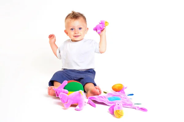 Bebê Brinca Com Brinquedos — Fotografia de Stock