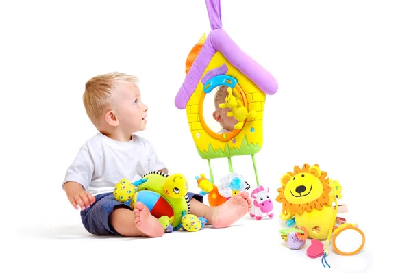 Bebê Brinca Com Brinquedos — Fotografia de Stock