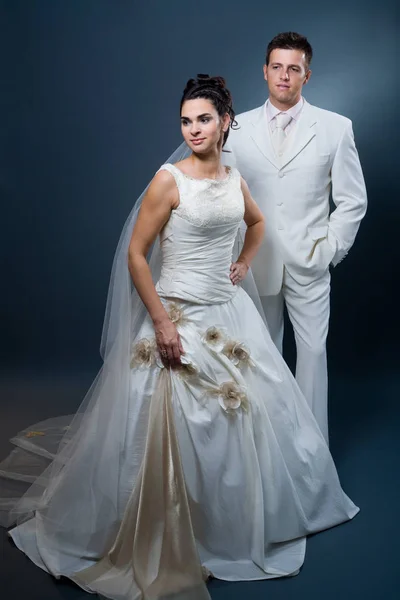 Невеста Жених Свадебном Платье — стоковое фото