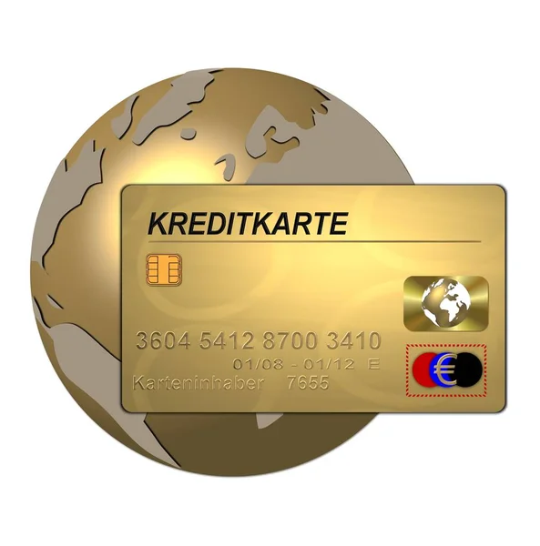 Gouden Creditcard Wereldwijd — Stockfoto