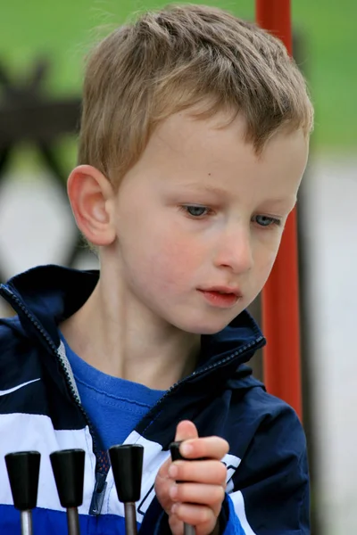 Young Boy Playing Controls — Stock Photo, Image