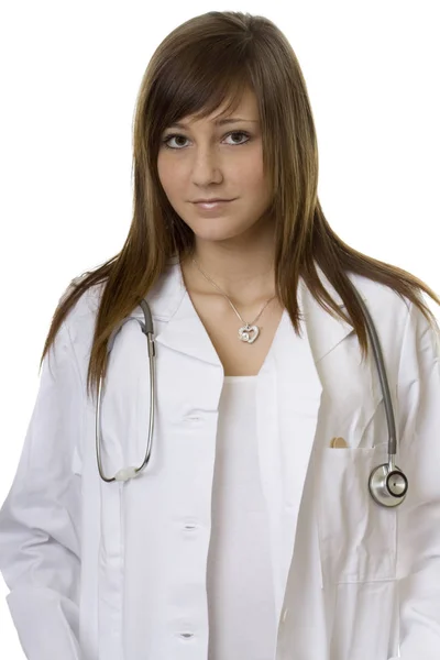 Steteskoplu Genç Bayan Doktor — Stok fotoğraf
