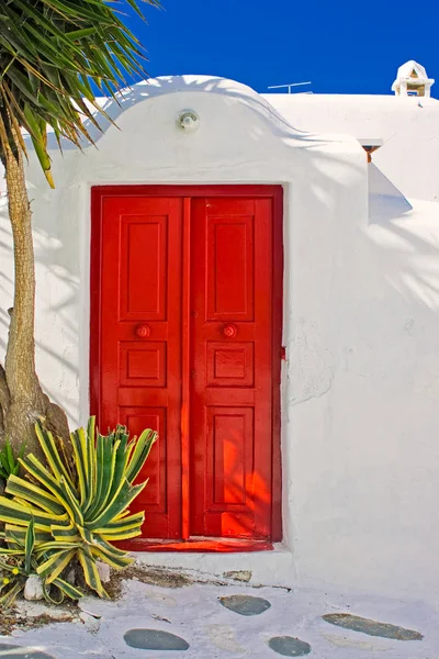 Entré Till Ett Grekiskt Hus Mykonos — Stockfoto
