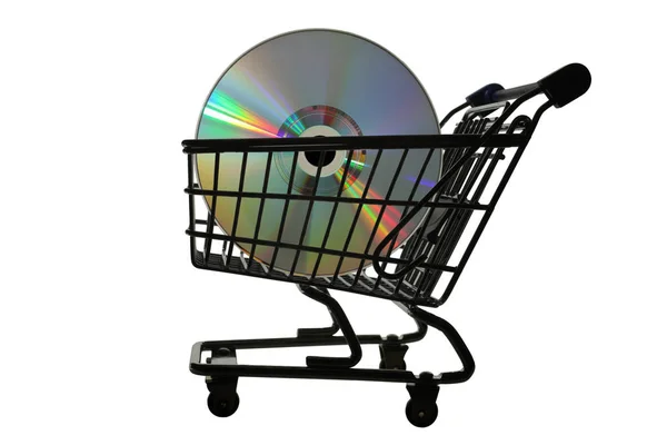Shopping Cart Dvd — Stock Photo, Image