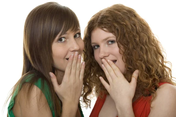 Twee Vrouwen Met Gebaren Verbaasd — Stockfoto