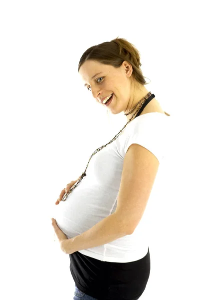 Κοντινό Πλάνο Της Εγκύου Γυναίκας — Φωτογραφία Αρχείου