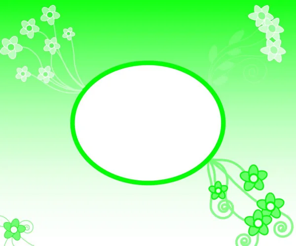 Rfame Oval Floral Green — Foto de Stock