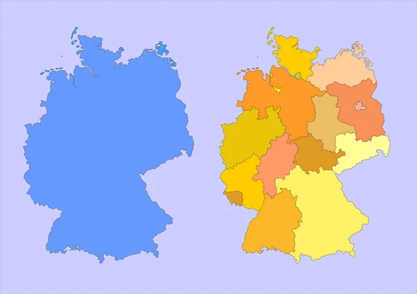 Almanya Haritası Federal Eyaletler — Stok fotoğraf