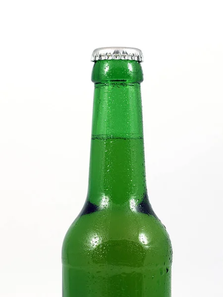 Bottiglia Birra Isolata Sfondo Bianco — Foto Stock