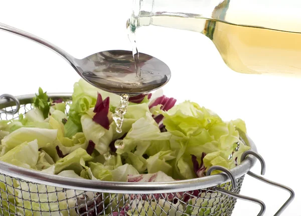 Close Uitzicht Smakelijke Verse Salade — Stockfoto