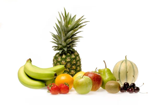 Tropisches Obst Und Gemüse Isoliert Auf Weißem Hintergrund — Stockfoto