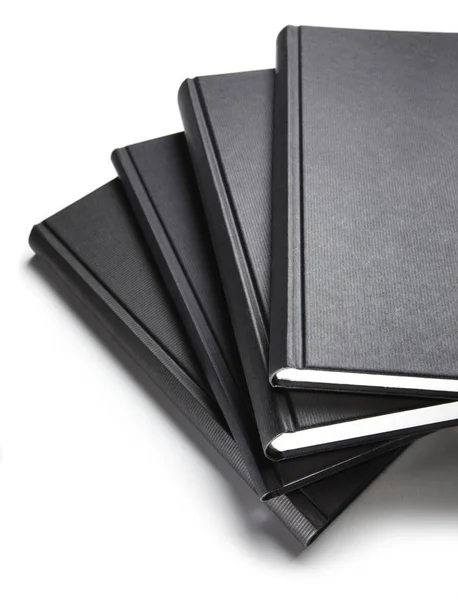 Zásobník Černé Kůže Notebook Izolované Bílém Pozadí — Stock fotografie