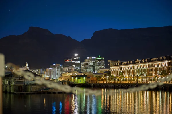 Ciudad Del Cabo Montaña Mesa Por Noche — Foto de Stock