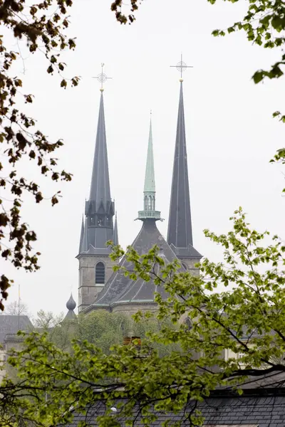 Torens Van Mary Kathedraal Luxemburg — Stockfoto